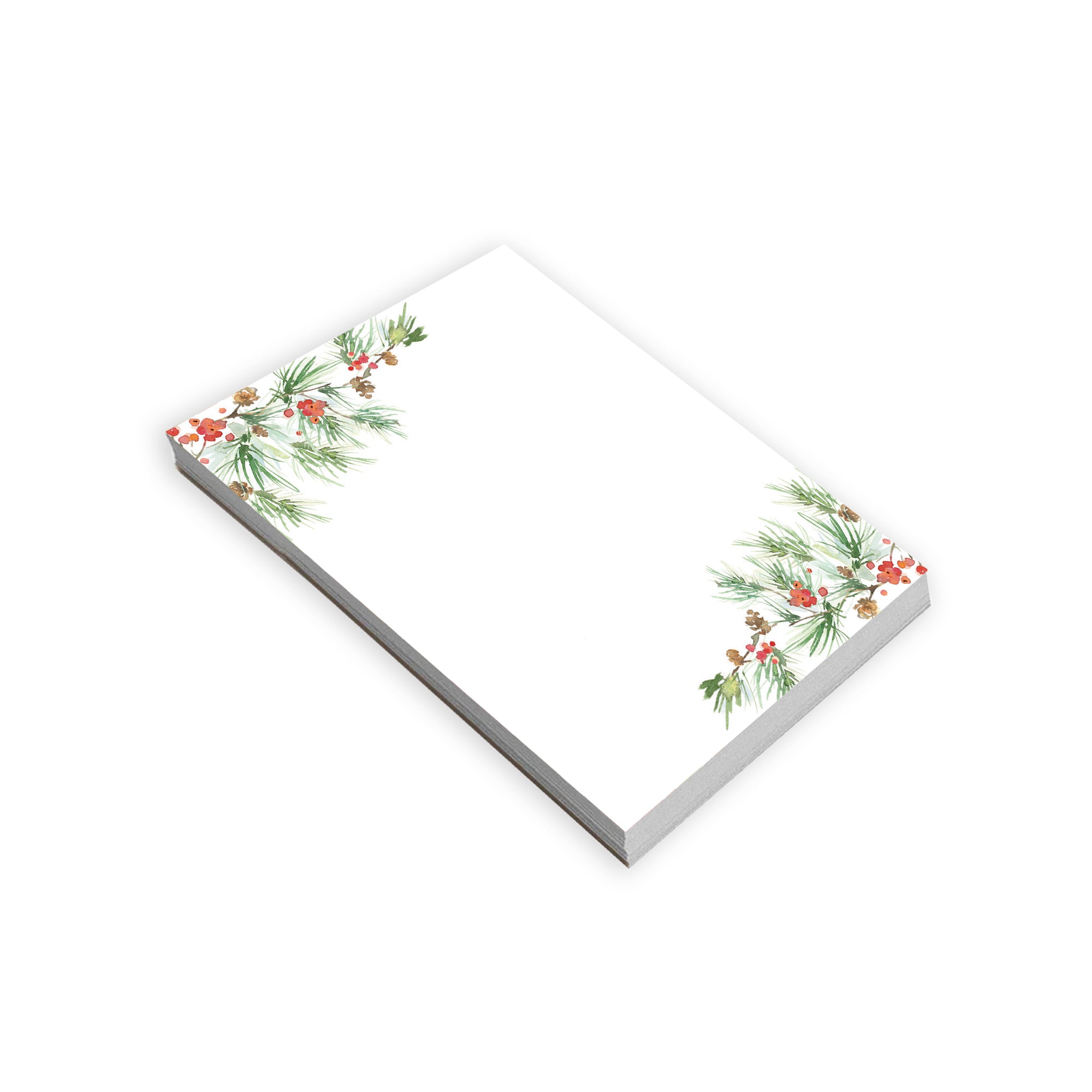 Holiday Memo Pad - Pine Bough Border