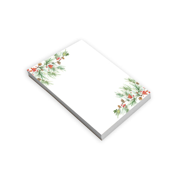 Holiday Memo Pad - Pine Bough Border