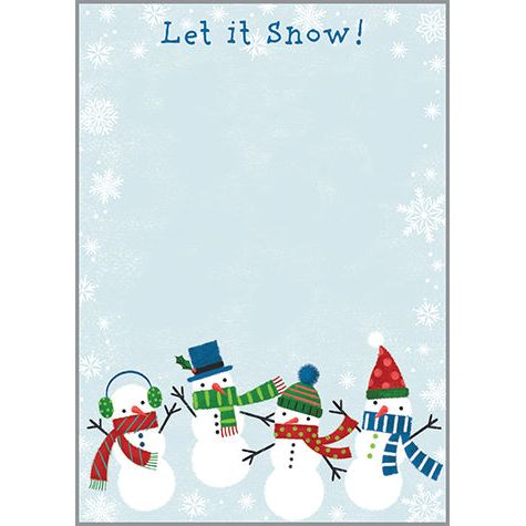 Holiday Memo Pad - 4 Snowmen