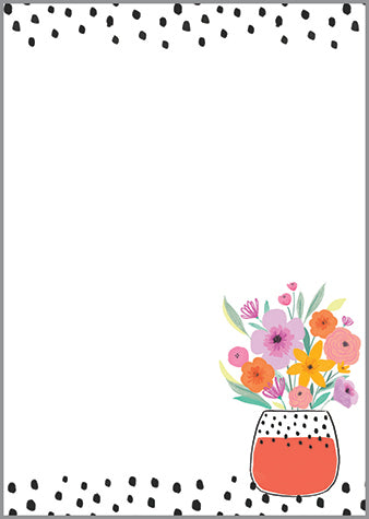 Memo Pad - Dotty Flower Vase