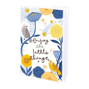Mini Journal - Blue and Gold Birds, Gina B Designs