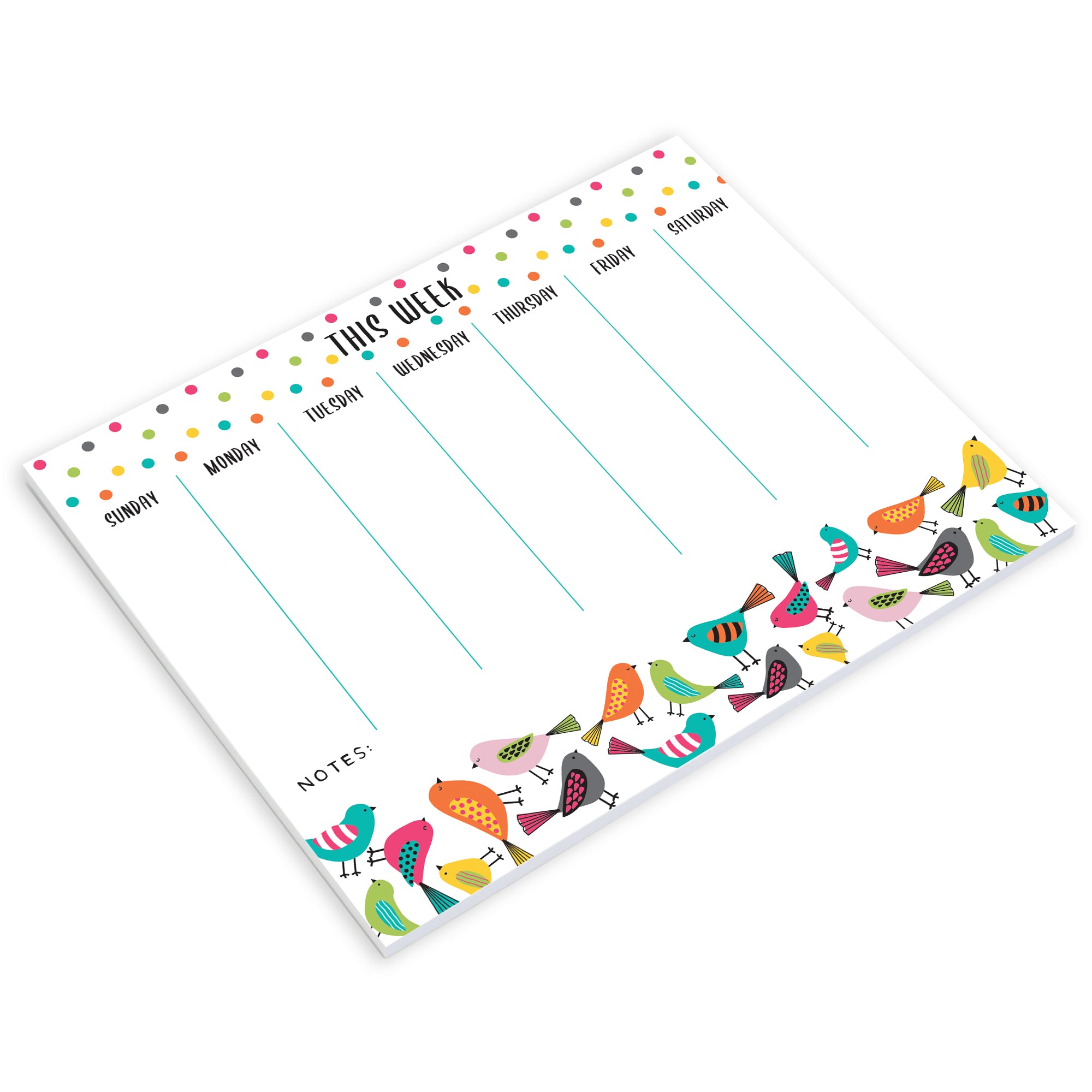 Weekly Planner Pad - Bright Birds