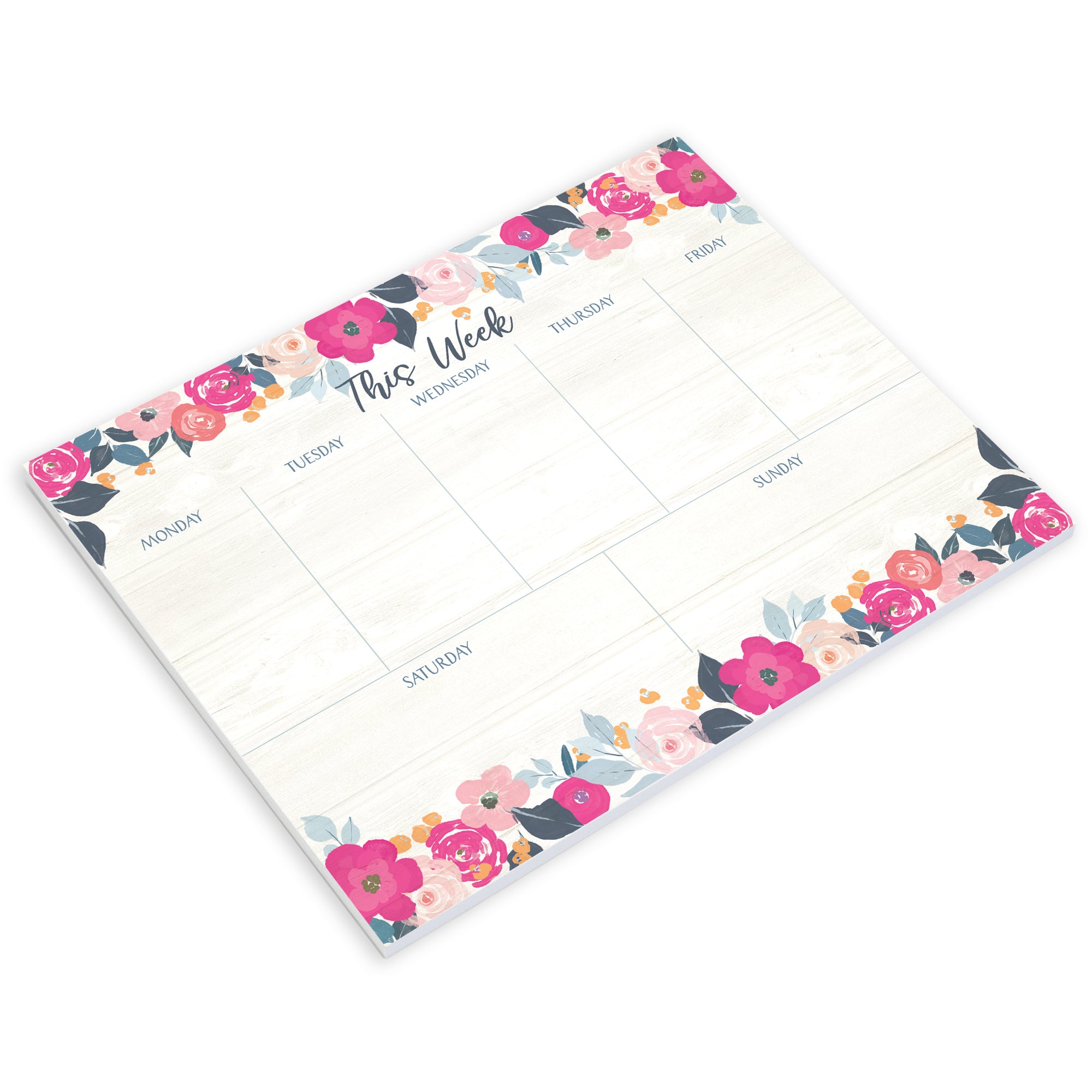 Weekly Planner Pad - Magenta Roses