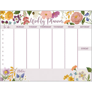 Weekly Planner Pad - Garden Flowers, Gina B Designs