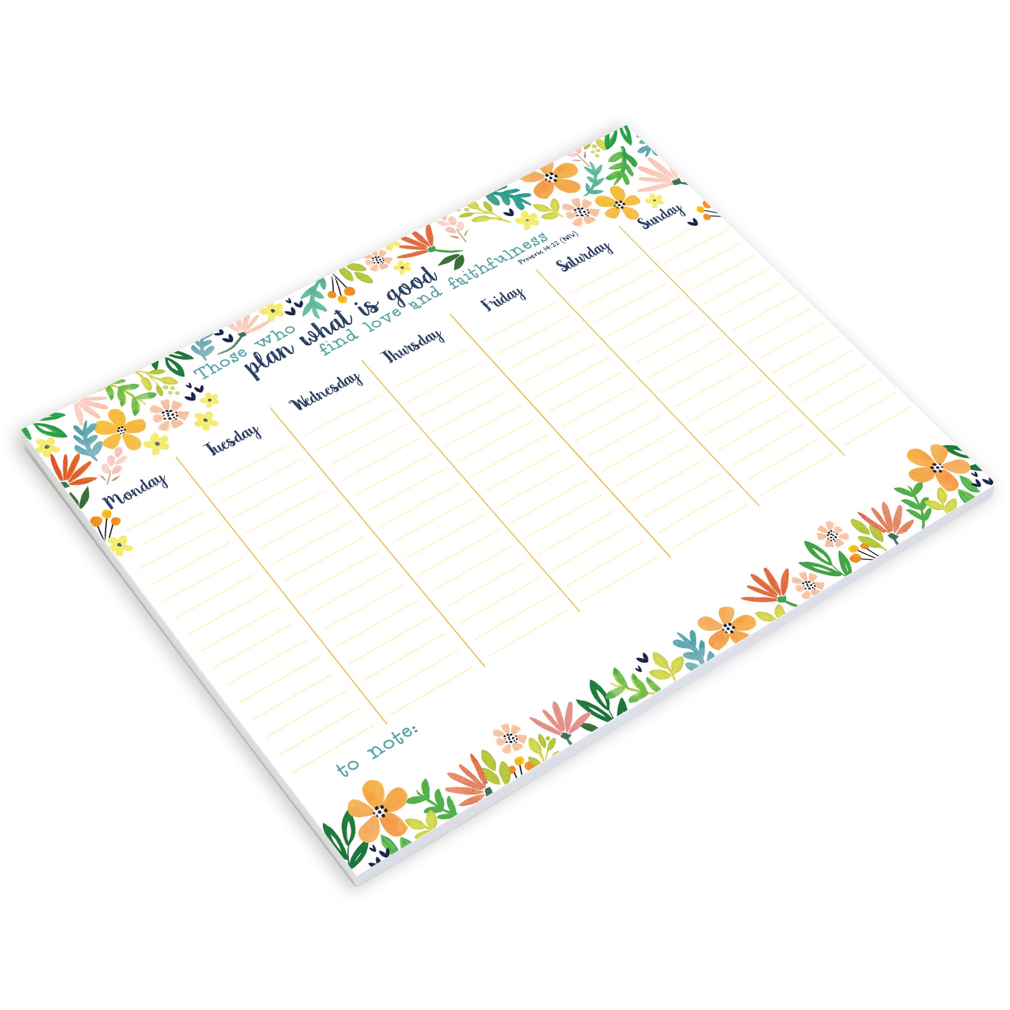 {with scripture} Weekly Planner Pad - Rejoice Flowers