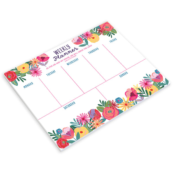 {with scripture} Weekly Planner Pad -  Happy Blooms