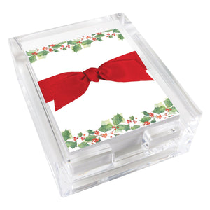 Desk Note Set - New! Holly & Berries