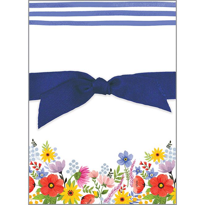 Chunky Bow Pad - Blue Stripes and Flowers, Gina B Designs