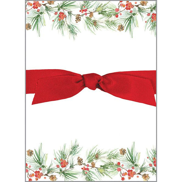 Holiday Chunky Bow Pad - Pine Bough Border, Gina B Designs