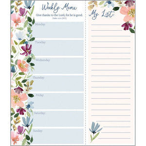 {with scripture} Meal Planner Pad - Faithful Flowers, Gina B Designs