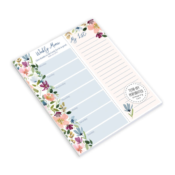 {with scripture} Meal Planner Pad - Faithful Flowers