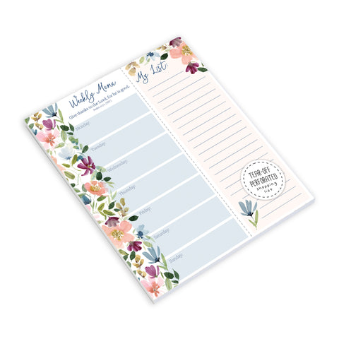 {with scripture} Meal Planner Pad - Faithful Flowers