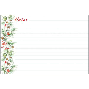 Holiday Recipe Cards - Pine Bough Border, Gina B Designs