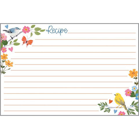 Recipe Cards - Songbirds & Flowers, Gina B Designs