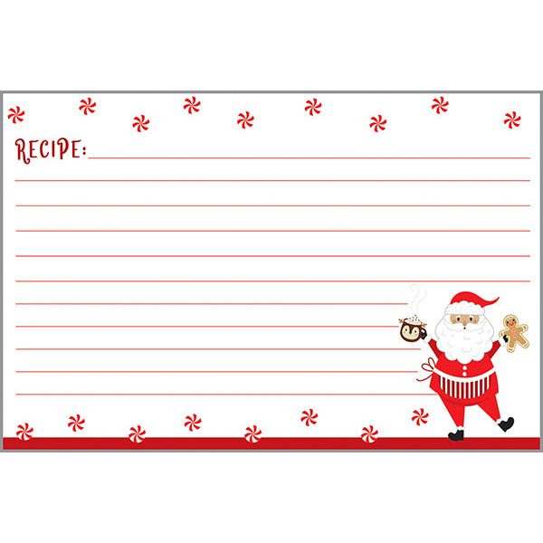 Holiday Recipe Cards - Peppermint Santa