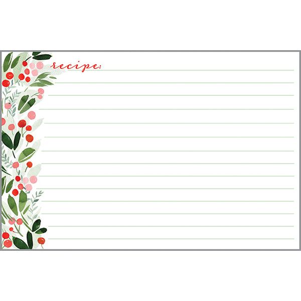 Holiday Recipe Cards - Christmas Botanical