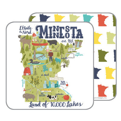 Holiday Coasters- Minnesota, Gina B Designs