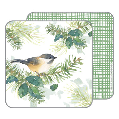 Holiday Coasters- Chickadee on Pine, Gina B Designs