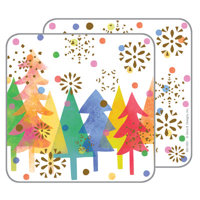Holiday Coasters- Colorful Trees, Gina B Designs