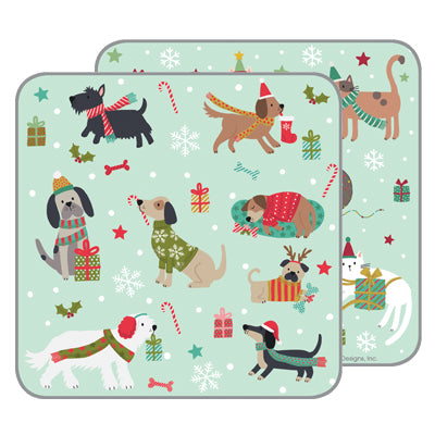Holiday Coasters- Dogs and Cats in Scarves, Gina B Designs