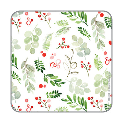 Holiday Paper Coasters- Soft Greens