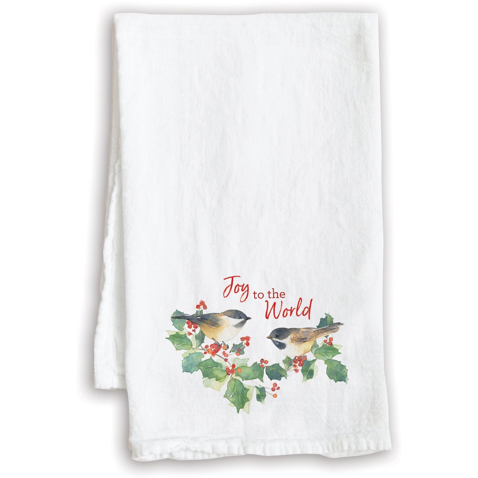 Holiday Tea Towel - Holly Chickadee, Gina B Designs