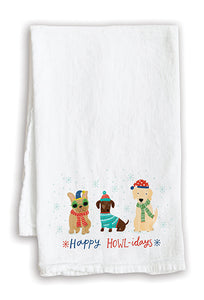 Holiday Tea Towel - 3 Winter Pups