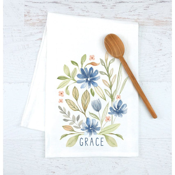 Tea Towel - Simple Blue Flowers, Gina B Designs