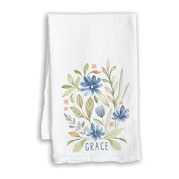 Tea Towel - Simple Blue Flowers, Gina B Designs