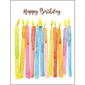 Birthday card - Watercolor Candles