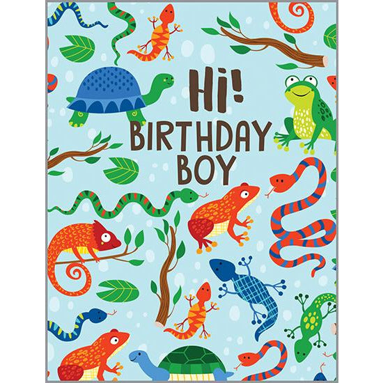 Birthday card - Turtles and Lizards, Gina B Designs