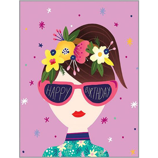 Birthday card - Sunglasses Girl, Gina B Designs