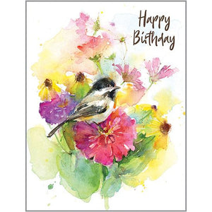 Birthday card - Garden Chickadee, Gina B Designs