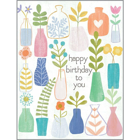 Birthday card - Doodle Vase, Gina B Designs