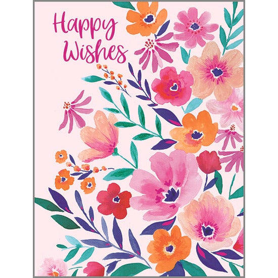 Birthday card - Brite Magenta Flowers, Gina B Designs