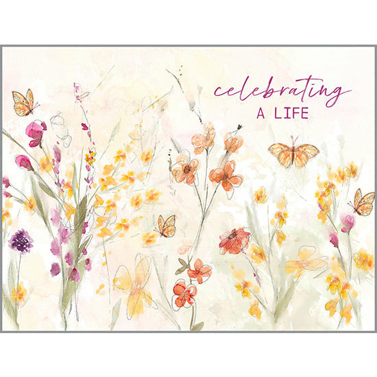 Sympathy card - Flower Field/Butterflies, Gina B Designs
