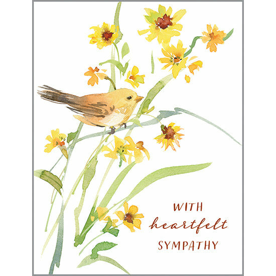 Sympathy card - Meadow Finch, Gina B Designs