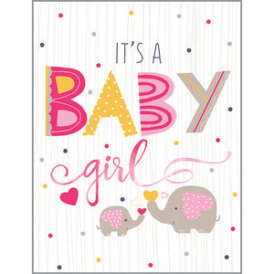 Baby Card - Girl Elephant, Gina B Designs