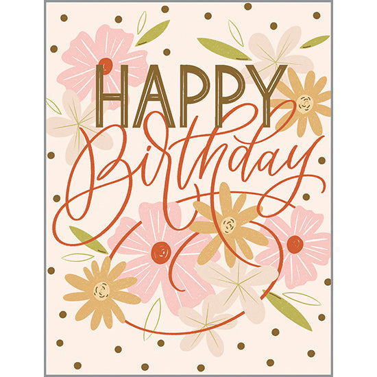 Birthday card - Sweet Flowers/Dots, Gina B Designs