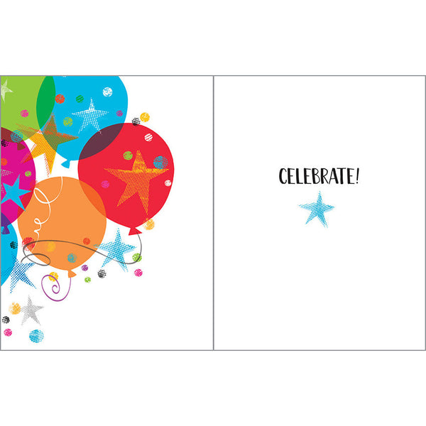 Birthday card - Balloons & Stars, Gina B Designs