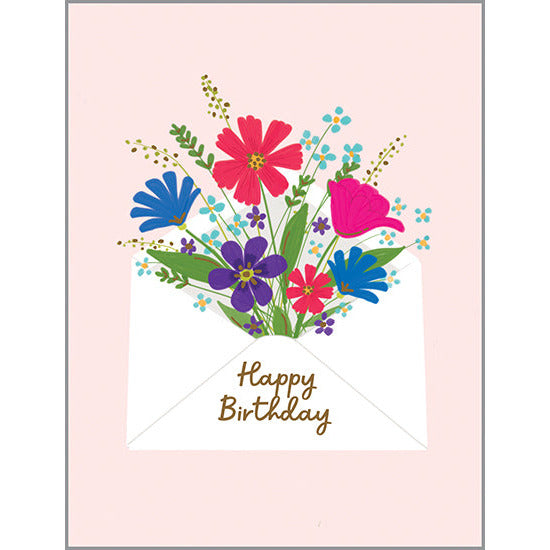 Birthday card - Envelope Bouquet, Gina B Designs