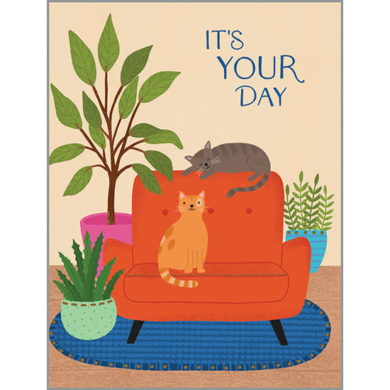 Birthday card - Cats on Chair, Gina B Designs