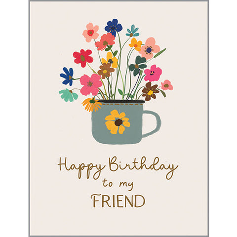 Birthday card - Cup of Flowers, Gina B Designs