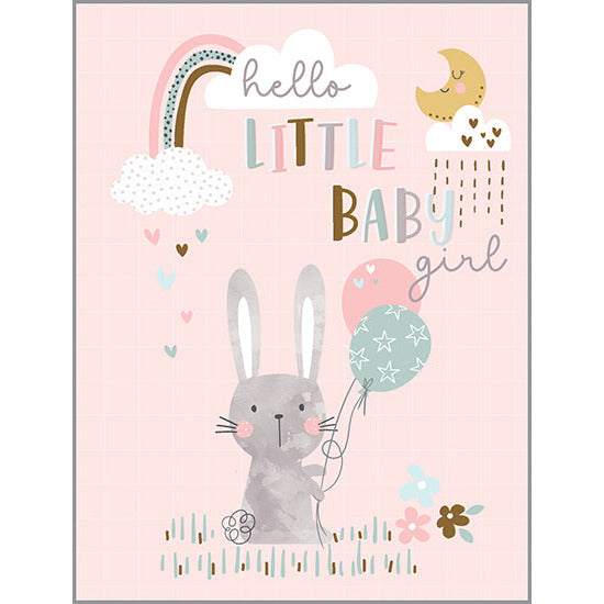 Baby Card - Bunny and Balloons, Gina B Designs