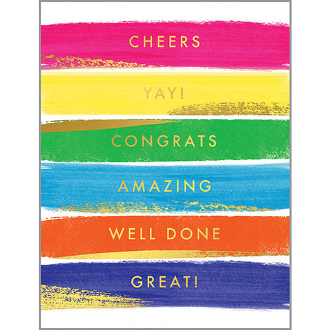 Congratulations card - Color Brush Strokes, Gina B Designs