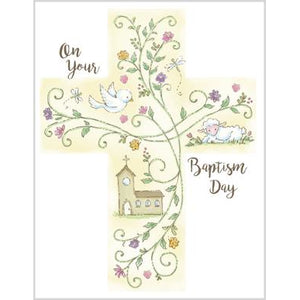 {with scripture} Religious Card - Baptism Cross, Gina B Designs