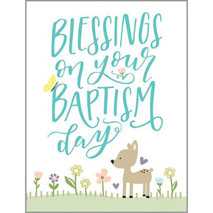 {with scripture} Religious Card - Baptism Flowers