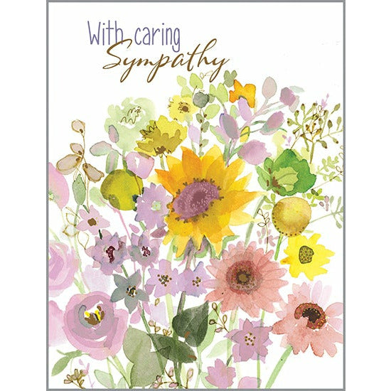 {with scripture} Sympathy Card - Lavender and Yellow Flowers, Gina B Designs