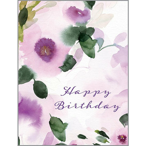 {with scripture} Birthday Card - Subtle Purple Flowers, Gina B Designs
