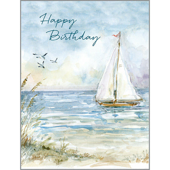 {with scripture} Birthday card - Sailboats & Gulls, Gina B Designs